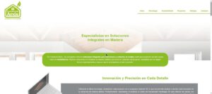 Comercial Amós: portada de la web de estructuras y cubiertas de madera diseñada por Atresmarketing