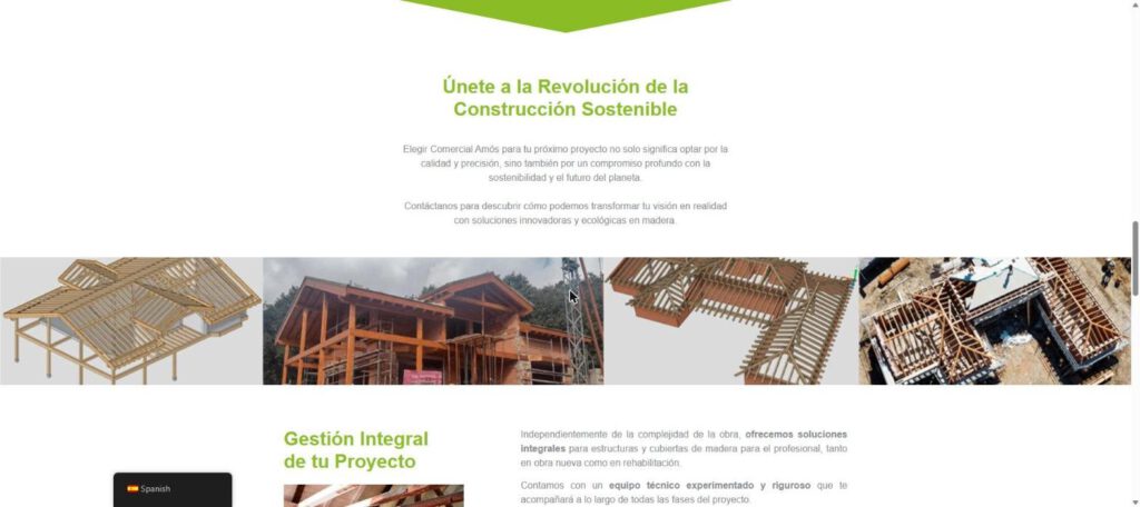 Comercial Amós: galería de proyectos de cubiertas de madera en su página web