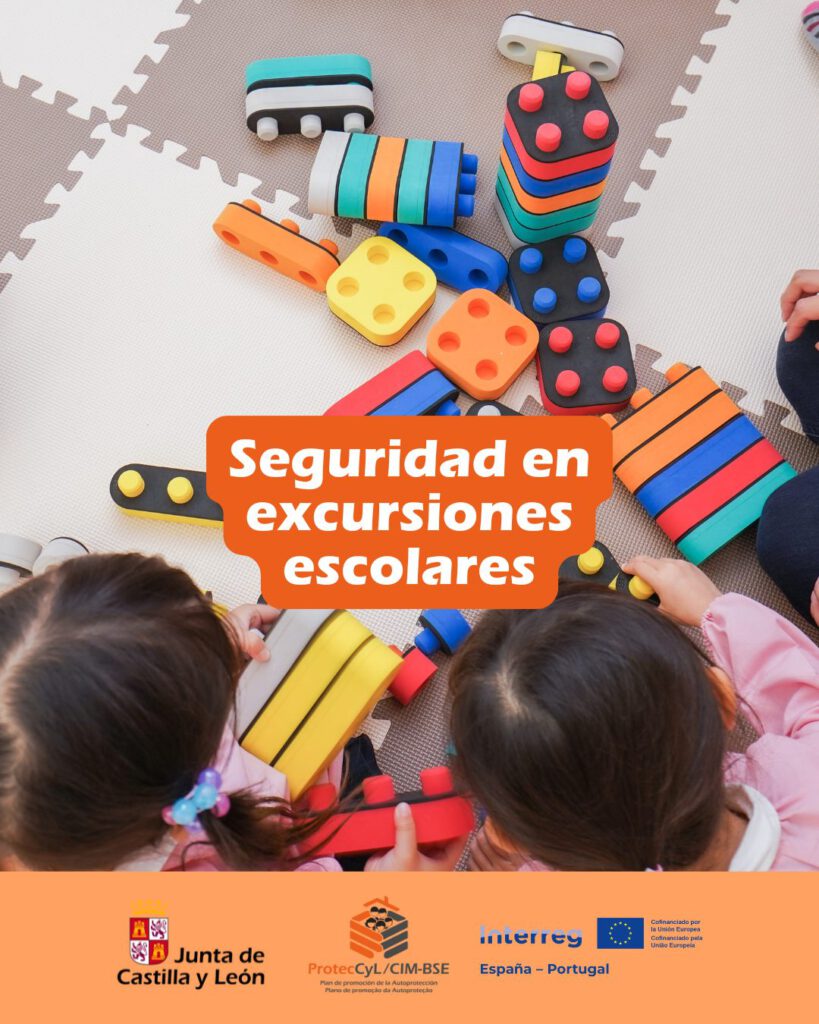 Post de ProtecCyL sobre seguridad en excursiones escolares, redes sociales 2026